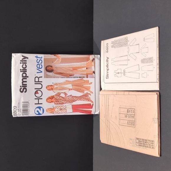 Simplicity 5637 Uncut Sewing Pattern 2-Hour Vest Size AA (XS, S, M,) Retro 90's - Picture 3 of 3